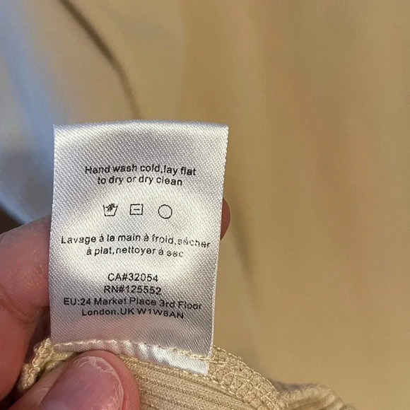 Dolan Puff Sleeve Pearl Embellished Blouse Shirt‎ Tan Crewneck 3X Ribbed - Picture 4 of 6